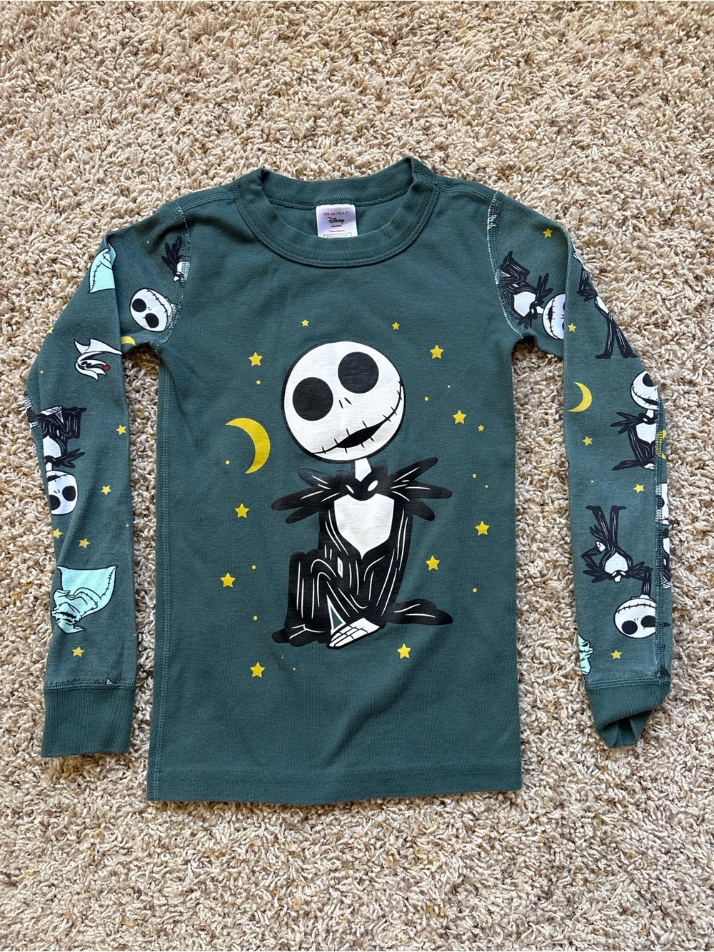 Hanna Andersson The Nightmare Before Christmas Jack Skellington Sz 6-7 TOP ONLY